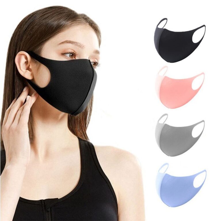 Fashion Cloth Face Mask for Unisex Outdoor Black Washable Polyester Reusable Cotton Masks (1)